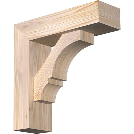 Ekena Millwork Balboa Block Smooth Bracket w/ Offset Brace, Douglas Fir, 5 1/2"W x 18"D x 18"H BKT0604X18X18BOA05SDF
